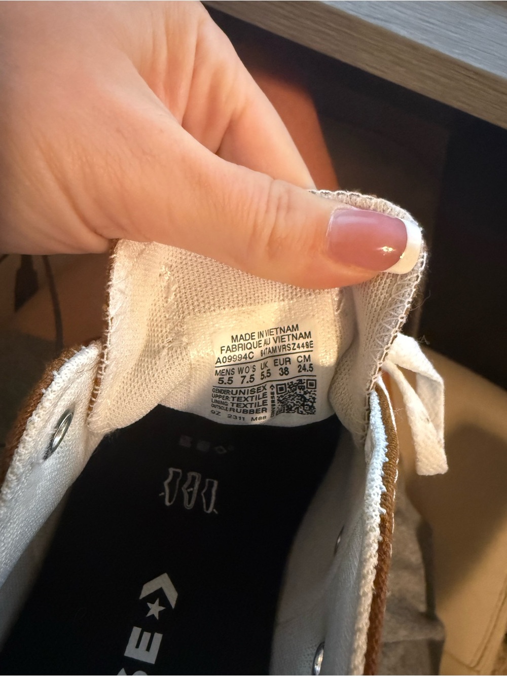 Converse Low Top Sneakers in Brown and White - Picture 3 of 3